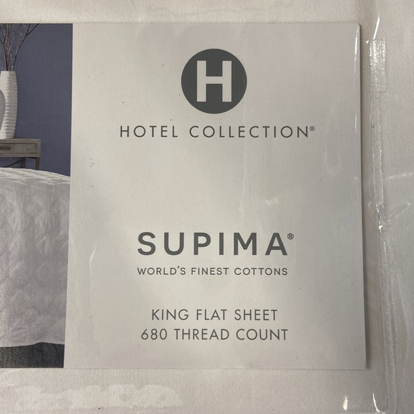 Hotel Collection 680 Thread Count Supima Cotton  king Flat Sheet - Picture 2 of 2